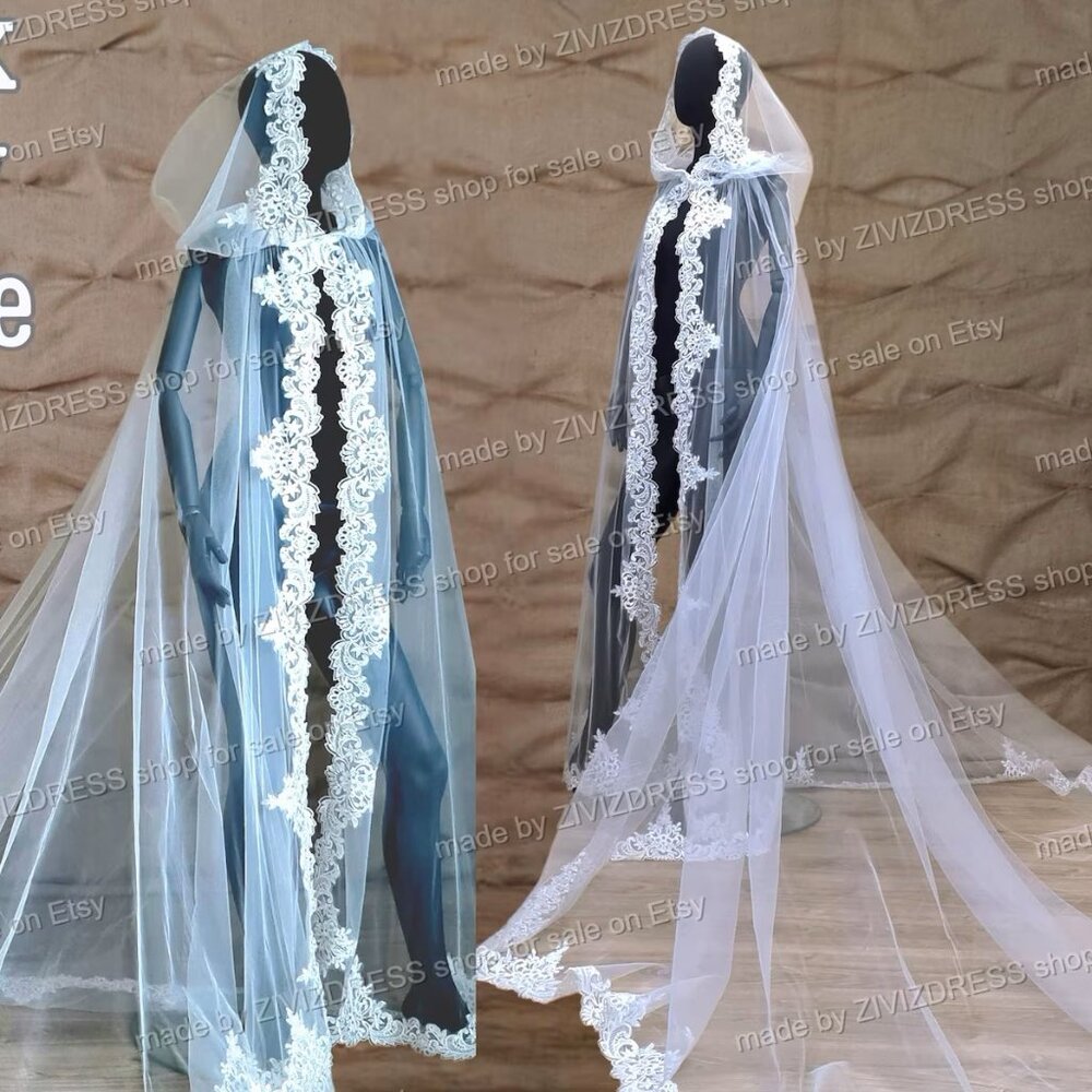 Ivory Bridal Cloak Hooded